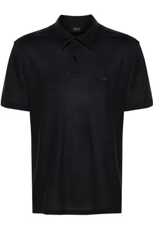 BRIONI Logo-embroidered wool polo shirt