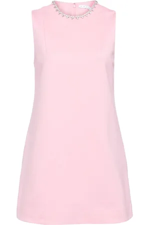 AREA Crystal-embellished heart mini dress