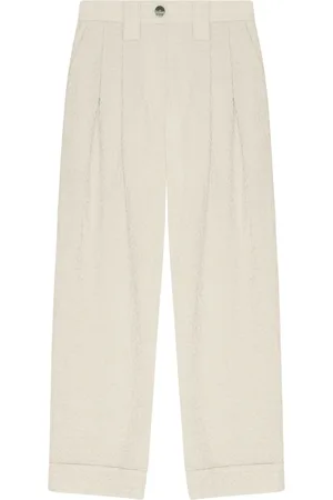 Ganni Mid-rise straight-leg tailored trousers