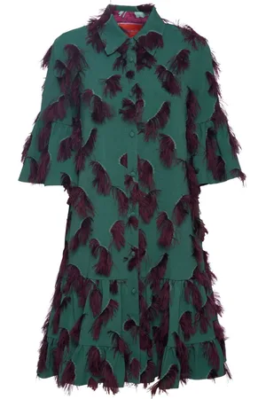 La DoubleJ Choux fringe-detail minidress