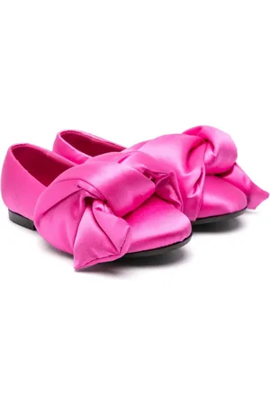 Nº21 Knot-detail satin ballerina shoes