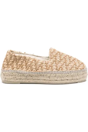 MANEBI Zigzag-woven raffia espadrilles
