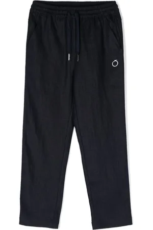 Trussardi Logo-embroidered linen trousers