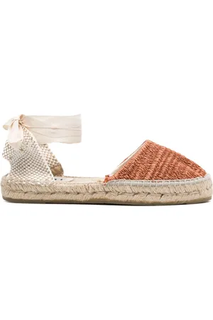 MANEBI 10mm raffia wedge espadrilles
