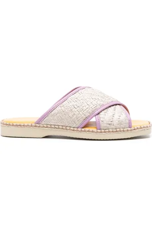 Hogan 660 interwoven-raffia slides