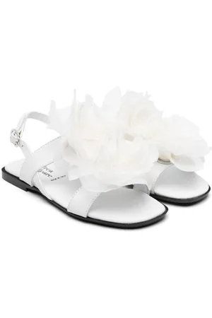 ANDREA MONTELPARE Floral-appliqué leather sandals