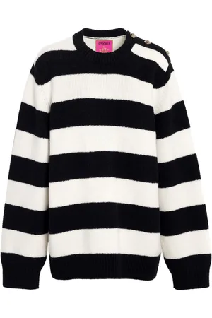 Barrie Striped intarsia-knit jumper
