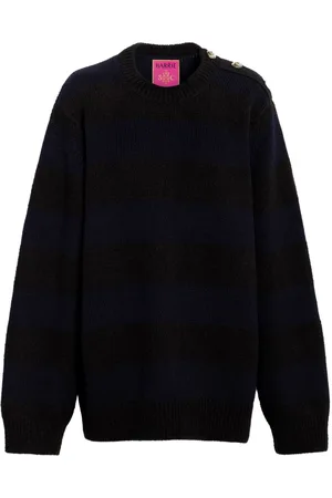 Barrie Striped ribbed-knit jumper