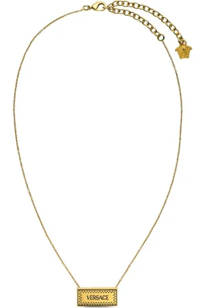 VERSACE Logo-plate pendant necklace