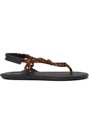 Miu Miu Cord-strap leather sandals