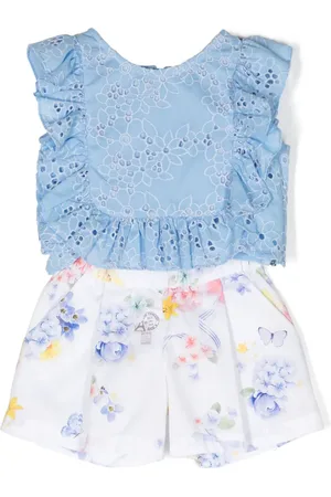Lapin House Broderie-anglaise cotton blouse (set of two)
