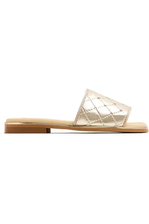 Andanines Metallic-finish quilted leather sandals