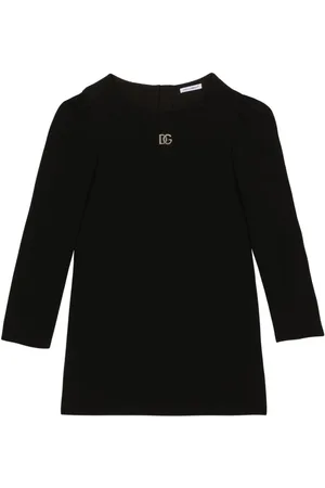 Dolce & Gabbana DG-embroidered long-sleeve dress