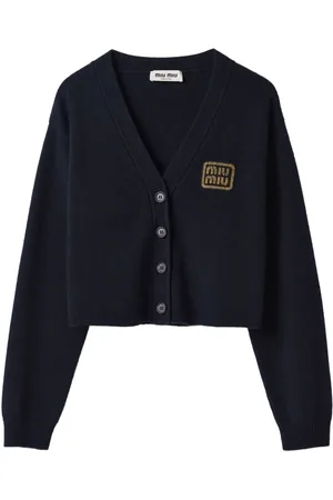 Miu Miu Logo-embroidered cashmere cardigan