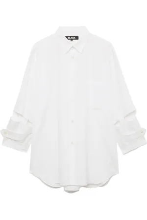 Comme des Garçons Cut-out cotton-poplin shirt
