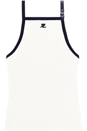 Courrèges Buckle contrast tank top