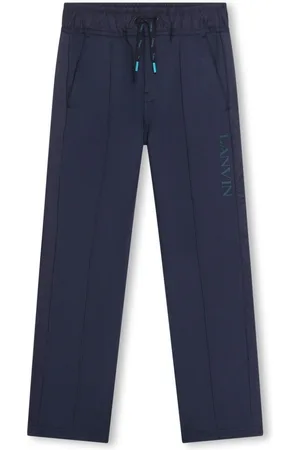 Lanvin Rubberised-logo drawstring track pants