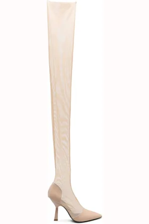 Patrizia Pepe 100mm above-knee tulle boots