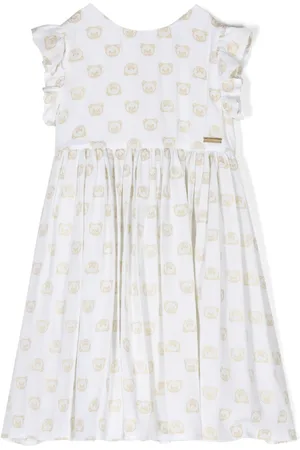 Moschino Teddy Bear-print pleated dress