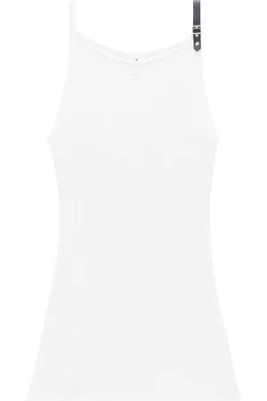 Courrèges Logo-patch ribbed-knit dress