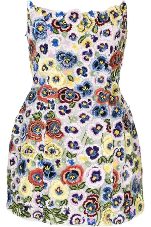 RACHEL GILBERT Camden floral-appliqué minidress