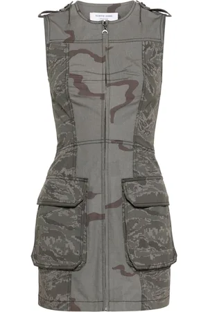 Marine Serre Regenerated camouflage mini dress