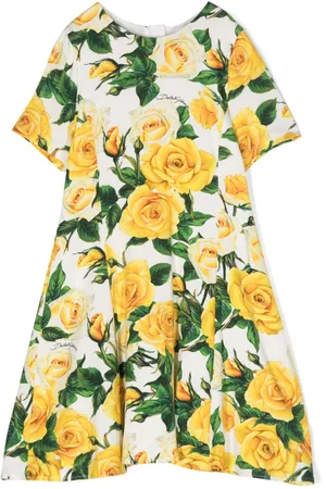 Dolce & Gabbana Rose-print flared dress