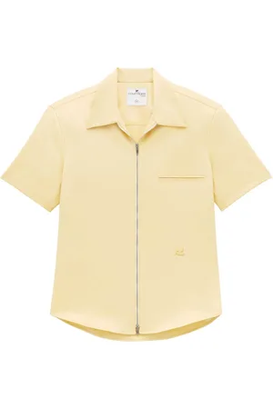 Courrèges Logo-appliqué twill shirt