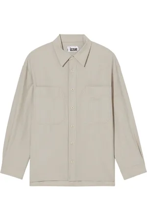 Izzue Logo-embroidered drop-shoulder shirt