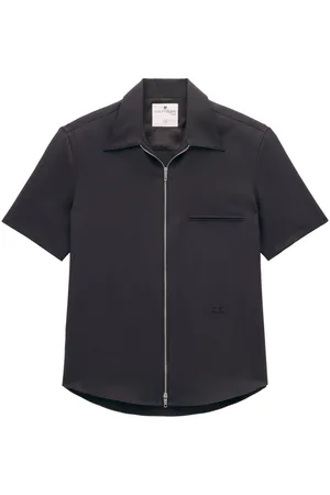 Courrèges Logo-appliqué twill shirt