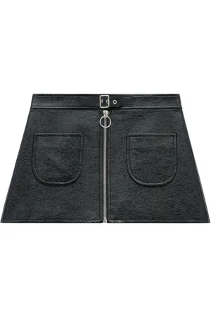 Courrèges Buckle-strap crinkled miniskirt