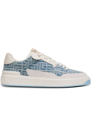 Balmain B-Court denim-panelled sneakers