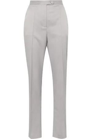 Styland Pinstriped high-waist tailored trousers