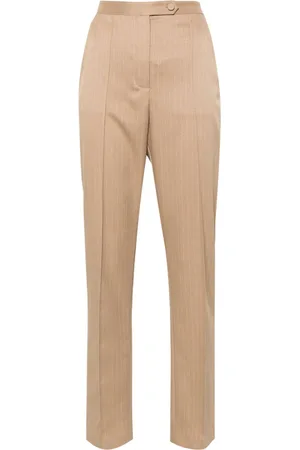 Styland Pinstriped high-waist tailored trousers