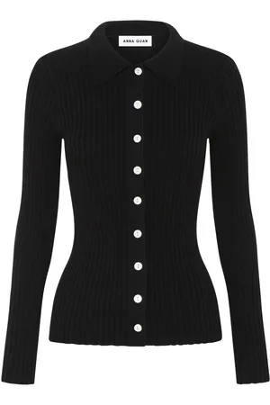 Anna Quan Ashlen button-up ribbed top