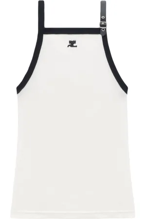 Courrèges Buckle cotton tank top