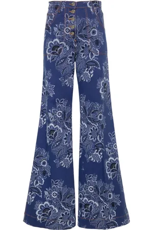 Etro Paisley-print high-rise flared jeans