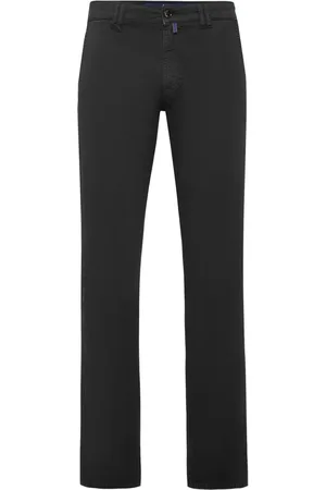 BILLIONAIRE Logo-embroidered denim chino trousers