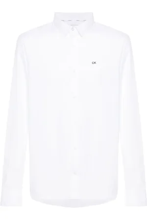 Calvin Klein Monogram-embroidered cotton shirt