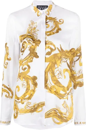 VERSACE Chain Couture-print logo shirt