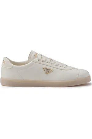 Prada Triangle-logo leather sneakers