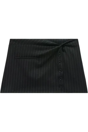 Courrèges Twist-detailing pinstripe miniskirt