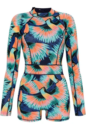 Duskii Tropical-print long-sleeved paddle suit