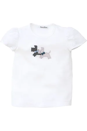 Familiar Dog-appliqué cotton T-shirt