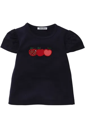 Familiar Apple-embroidered cotton T-shirt