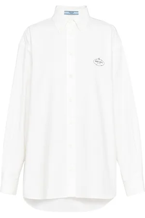 Prada Logo-embroidered cotton shirt