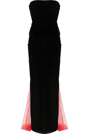 Atu Body Couture Bow-detail velvet gown