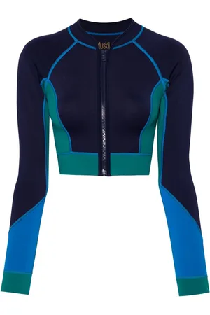 Duskii Colour-block long-sleeved swimming top