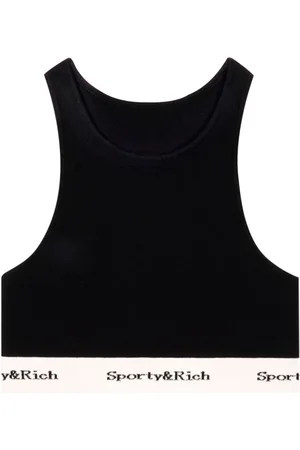 Sporty & Rich Serif Logo cropped tank top
