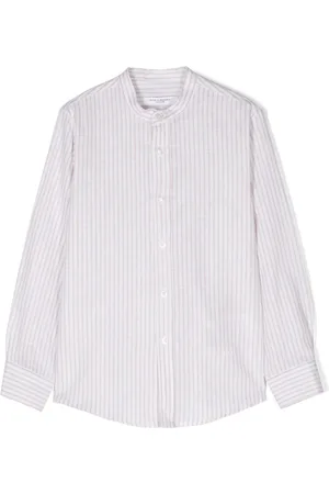 Paolo Pecora Band-collar striped shirt